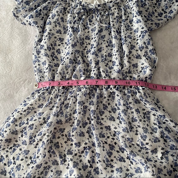 Off Shoulder Floral Print Fit & Flare Short Sleeve Dress - Picture 8 of 11